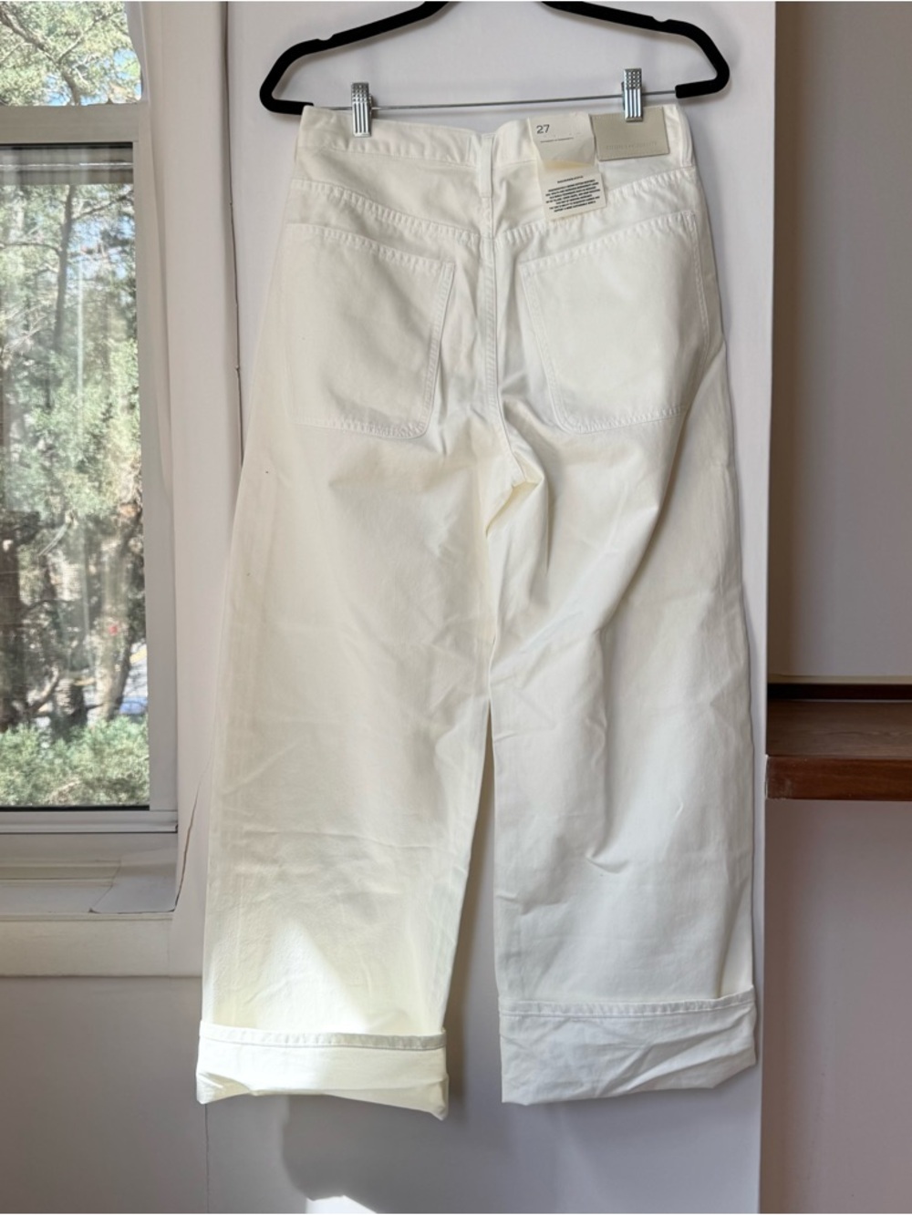 NWT Citizens of Humanity Ayla Cargo Wide-Leg Jeans Pashmina White 27 - Picture 12 of 14